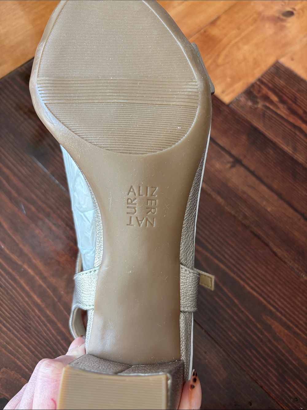 ✨Naturalizer Warm Silver Metallic Block Heel Sandals✨ - Picture 2 of 5